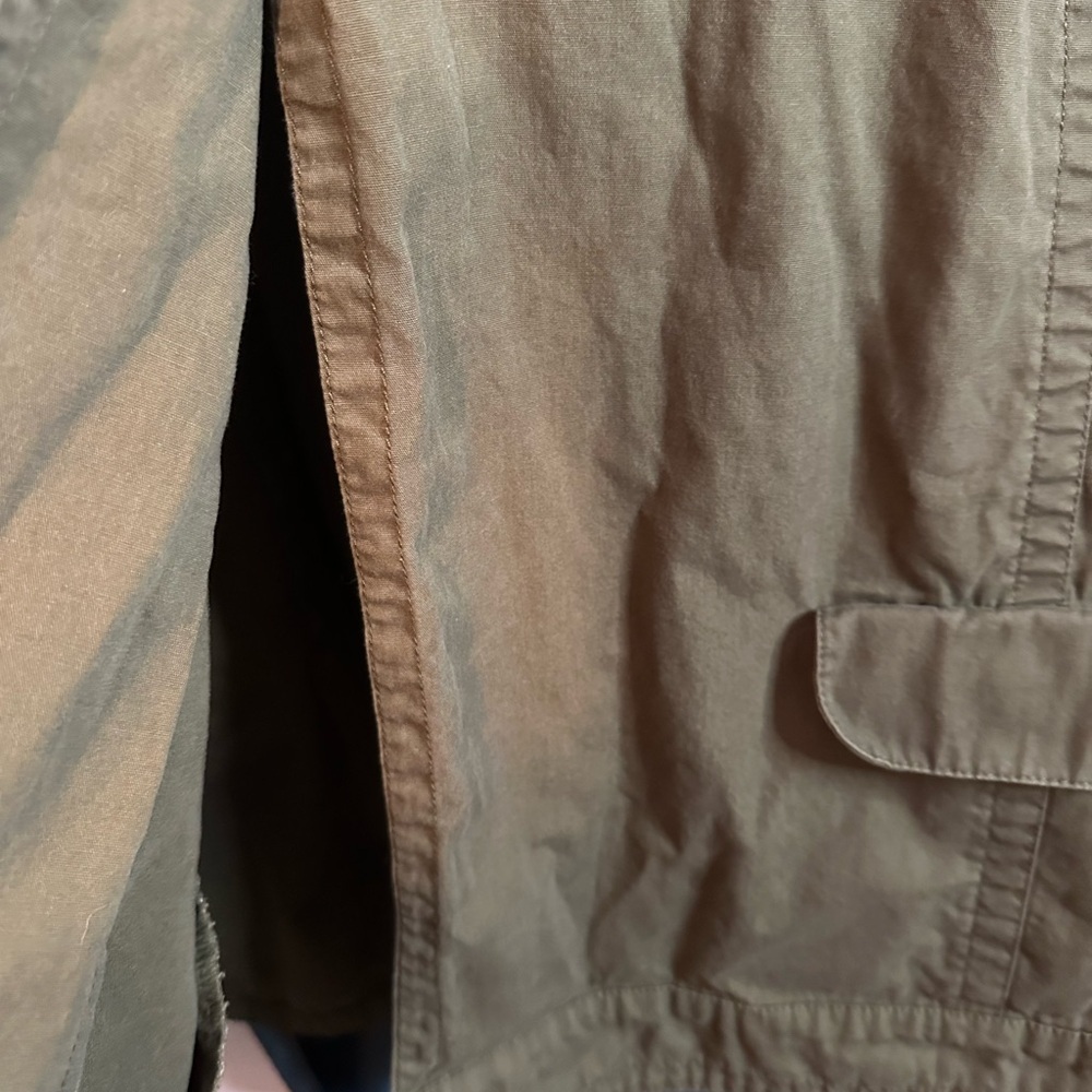 Liz & Me Olive Green Women's Utility Jacket. With fold up sleeves. P2P 30” 3-4X - Picture 3 of 8